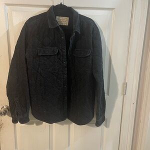 American Eagle Outfitters Men's Dark Gray Quilted Jacket